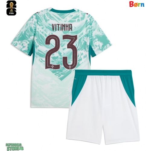 Portugal Vitinha #23 Replika Babytøj Udebanesæt Børn VM 2026 Kortærmet (+ Korte bukser)